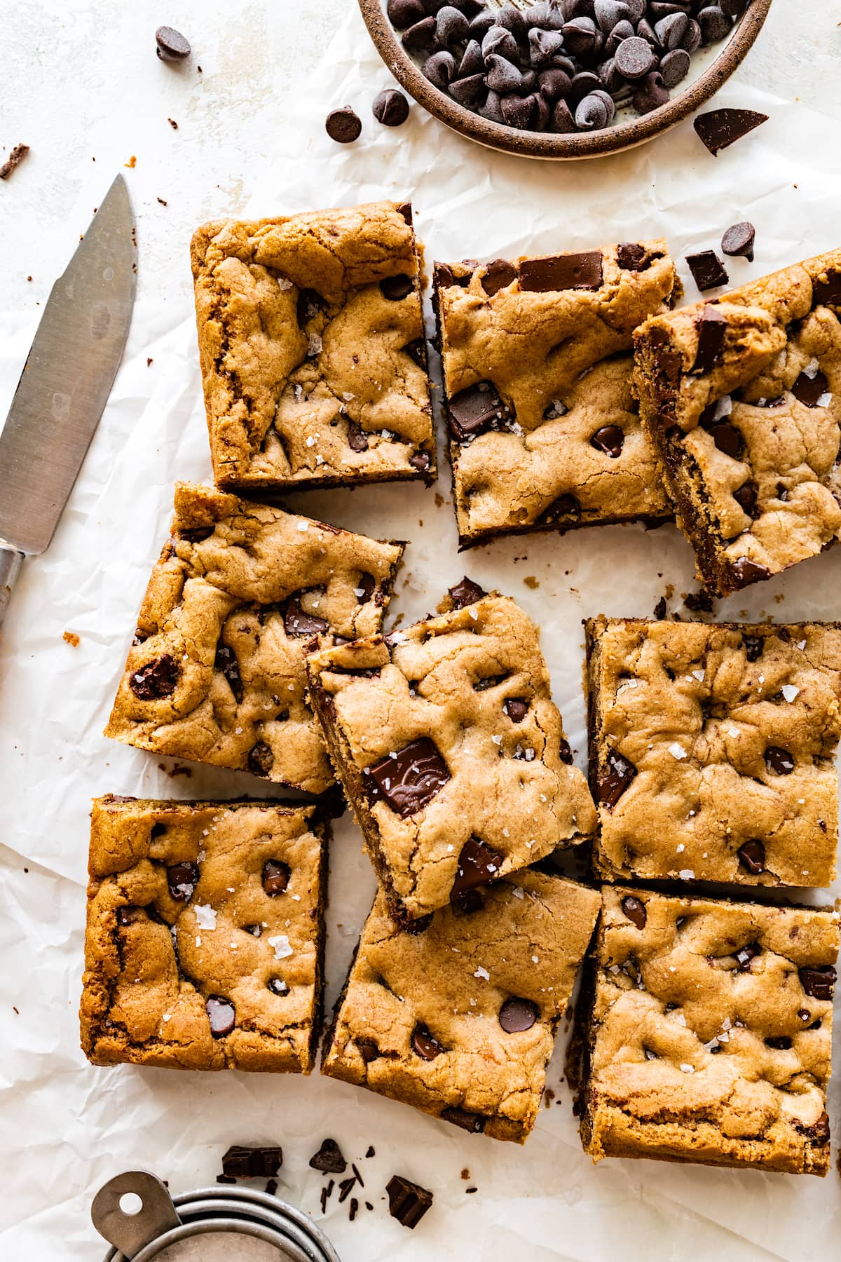 brown butter chocolate chip cookie bars. 